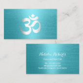 Yoga Instructor Om Typography Modern Turquoise Visitekaartje (Voorkant / Achterkant)