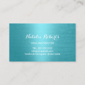 Yoga Instructor Om Typography Modern Turquoise Visitekaartje (Achterkant)