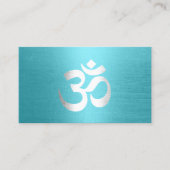 Yoga Instructor Om Typography Modern Turquoise Visitekaartje (Voorkant)
