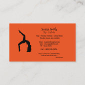 Yoga Instructor Oranje Sunset Yoga Pose Visitekaartje (Achterkant)