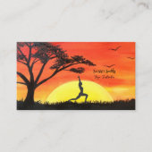 Yoga Instructor Oranje Sunset Yoga Pose Visitekaartje (Voorkant)