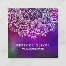 Yoga Instructor Paarse Waterverf Mandala