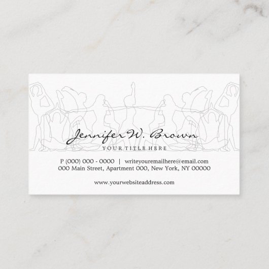 Yoga Instructor Past Practice Gym Asanas Visitekaartje (Achterkant)