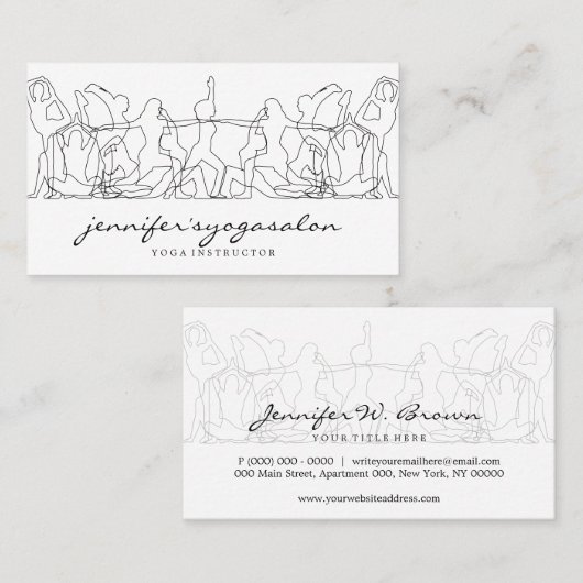 Yoga Instructor Past Practice Gym Asanas Visitekaartje (Voorkant / Achterkant)