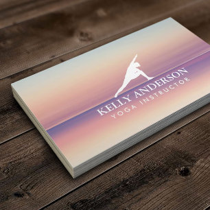 Yoga Instructor Pastel Roze en Paars Visitekaartje