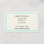 YOGA Instructor  Persoonlijke Visitekaartjes (Achterkant)