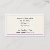 YOGA Instructor  Persoonlijke Visitekaartjes (Achterkant)