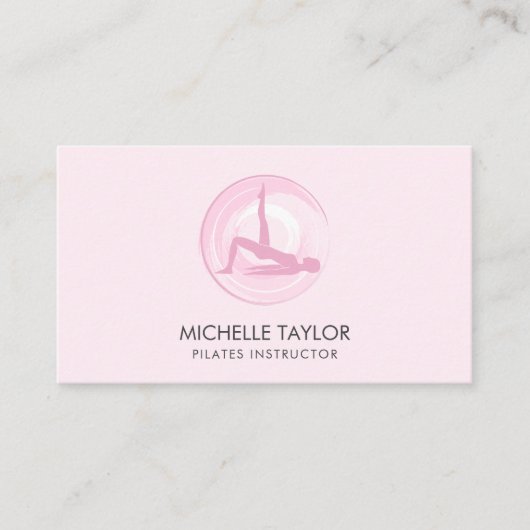 Yoga Instructor Pilates Fitness Modern Namaste Bus Visitekaartje (Voorkant)