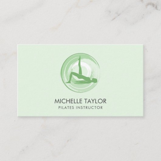 Yoga Instructor Pilates Fitness Modern Namaste Bus Visitekaartje (Voorkant)