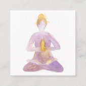 Yoga Instructor Pilates Klasse Lotus Pose Vierkante Visitekaartje (Voorkant)
