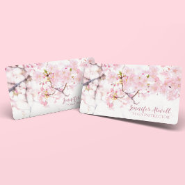 Yoga Instructor Pink Floral Cherry Blossom Trees Visitekaartje