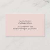 Yoga Instructor Pink Gold Glitter Floral Mandala Visitekaartje (Achterkant)