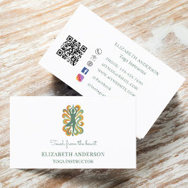 Yoga Instructor pose green retro slogan Visitekaartje