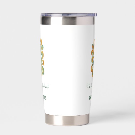 Yoga instructor pose retro swirls name quote geïsoleerde drinkbeker (Links)