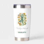 Yoga instructor pose retro swirls name quote geïsoleerde drinkbeker (Voorkant)