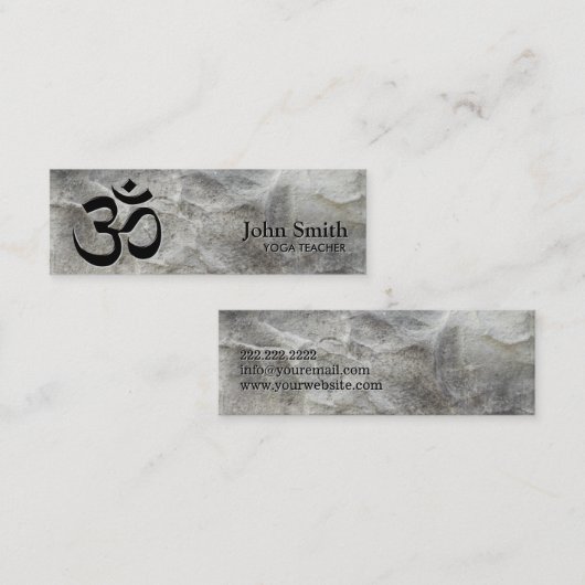 Yoga Instructor Professional Om Symbol Mini Visitekaartje (Voorkant / Achterkant)