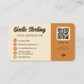 Yoga Instructor QR Code Photo Visitekaartje (Voorkant)