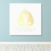Yoga Instructor Quote Meditation Pose Bodhi Leaf C Canvas Afdruk (Insitu (Houten vloer))