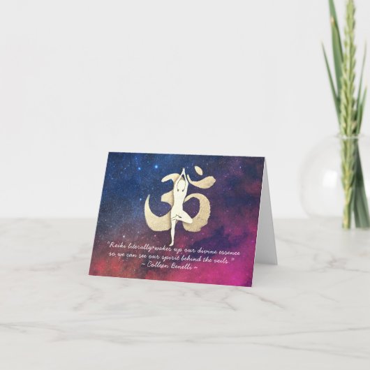 YOGA Instructor Quote Tree Pose OM Symbol Galaxy Kaart (Voorkant)