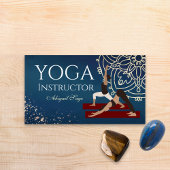 Yoga Instructor Red, Gold en Blue Mandalla Visitekaartje