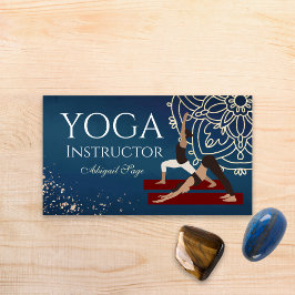 Yoga Instructor Red, Gold en Blue Mandalla Visitekaartje