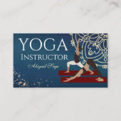 Yoga Instructor Red, Gold en Blue Mandalla Visitekaartje (Voorkant)