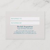 YOGA Instructor Referral Kaart Chic Black Blauwgro (Achterkant)