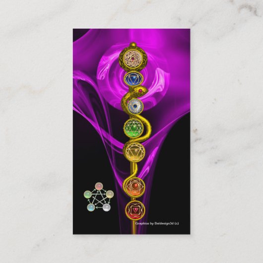 YOGA INSTRUCTOR ROD VAN ASCLEPIUS,7 CHAKRAS, roze Visitekaartje (Achterkant)
