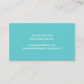 Yoga Instructor Roos Gold Glitter Blauwgroen Manda Visitekaartje (Achterkant)