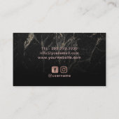 Yoga Instructor Roos Gold Lotus Black Marble Visitekaartje (Achterkant)