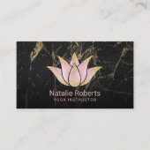 Yoga Instructor Roos Gold Lotus Black Marble Visitekaartje (Voorkant)