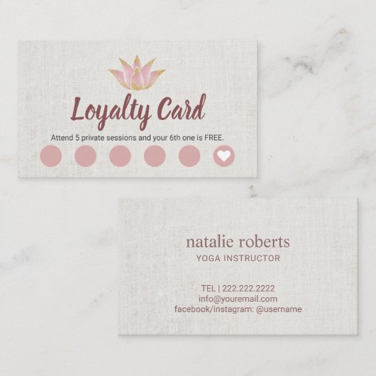 Yoga Instructor Roos Gold Lotus Flower Loyalty (Voorkant / Achterkant)