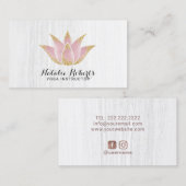 Yoga Instructor Roos Gold Lotus Flower Salon Spa Visitekaartje (Voorkant / Achterkant)