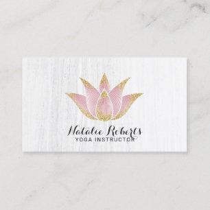 Yoga Instructor Roos Gold Lotus Flower Salon Spa Visitekaartje