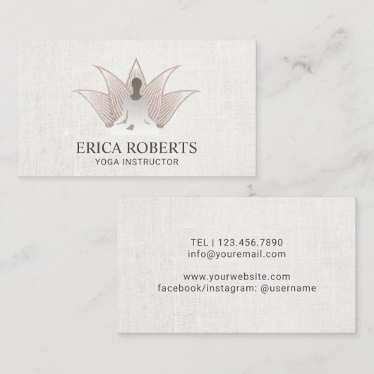 Yoga Instructor Roos Gold Lotus Reiki Spa Visitekaartje (Voorkant / Achterkant)