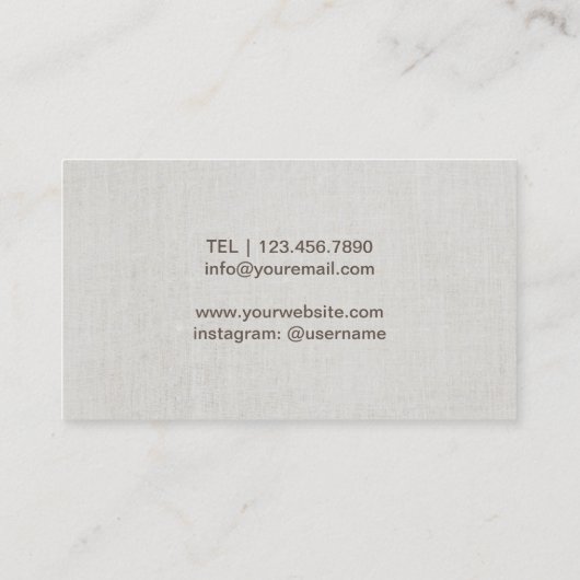 Yoga Instructor Roos Gold Tree Elegant Linen Visitekaartje (Achterkant)