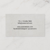 Yoga Instructor Roos Gold Tree Elegant Linen Visitekaartje (Achterkant)