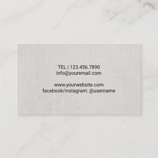 Yoga Instructor Roos Gold Tree Elegant Linen Visitekaartje (Achterkant)