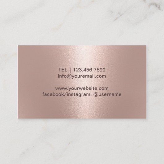 Yoga Instructor Roos Gold Tree Elegant Visitekaartje (Achterkant)