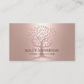 Yoga Instructor Roos Gold Tree Elegant Visitekaartje (Voorkant)