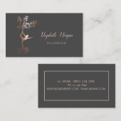 Yoga Instructor, Roos Gold Tree Women Silhouette Visitekaartje (Voorkant / Achterkant)