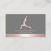 Yoga Instructor Roos Gold Warrior Pose Logo Visitekaartje (Voorkant)
