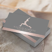 Yoga Instructor Roos Gold Warrior Pose Logo Visitekaartje
