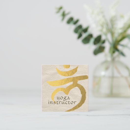Yoga Instructor Root Chakra Muladhara Mantra LAM Vierkante Visitekaartje (Staand voorkant)