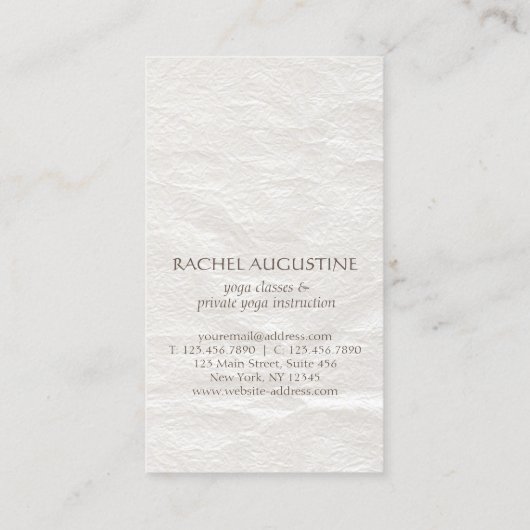 Yoga Instructor Root Chakra Muladhara Mantra LAM Visitekaartje (Achterkant)