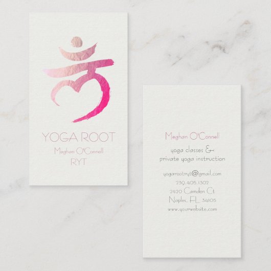 Yoga Instructor Root Chakra Muladhara Mantra LAM Visitekaartje (Voorkant / Achterkant)
