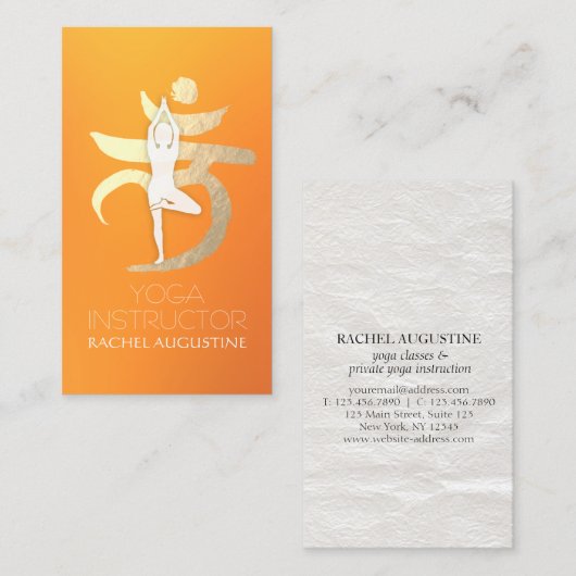 Yoga Instructor Root Chakra Symbol Meditation Pose Visitekaartje (Voorkant / Achterkant)