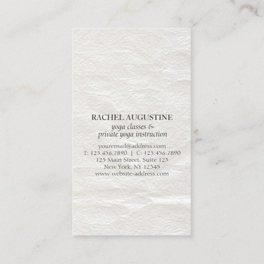 Yoga Instructor Root Chakra Symbol Meditation Pose Visitekaartje (Achterkant)