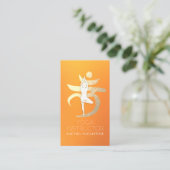 Yoga Instructor Root Chakra Symbol Meditation Pose Visitekaartje (Staand voorkant)