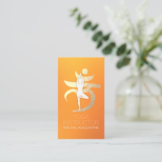 Yoga Instructor Root Chakra Symbol Meditation Pose Visitekaartje (Staand voorkant)
